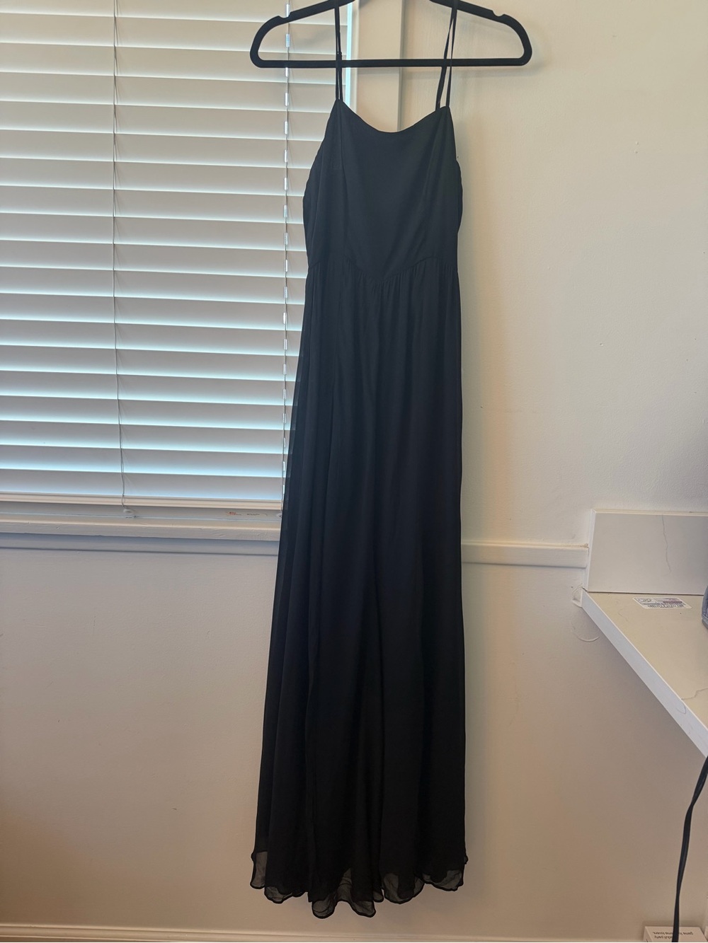 Reformation Black Spaghetti-Strap Maxi Dress